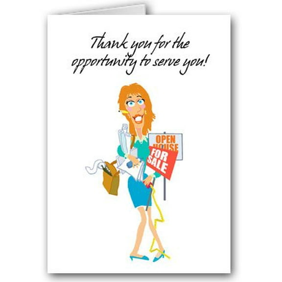 Stonehouse Collection Female Realtor Thank You For Opportunity Note Card - 10 Boxed Cards & Envelopes (Standard)