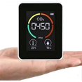thumbnail image 3 of Detector de CO2, monitor de dióxido de carbono, pantalla LED, monitor de calidad del aire, temperatura y humedad para el hogar, la oficina, el gimnasio y el coche (sensor TVOC, negro), 3 of 5