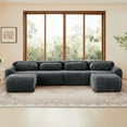 thumbnail image 2 of ZenNook 149" Sectional Couches for Living Room, Comfy Boneless Couch, 4 Seater Cloud Sofa, Compressed U Shaped Couch with 2 Ottomans, Modern Modular Sectional, Plush Floor Sofa, No Assembly (Grey), 2 of 11