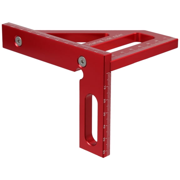 BEADCEST Aluminum Multi Angle Ruler Red for Woodworking Durable Practical Tool