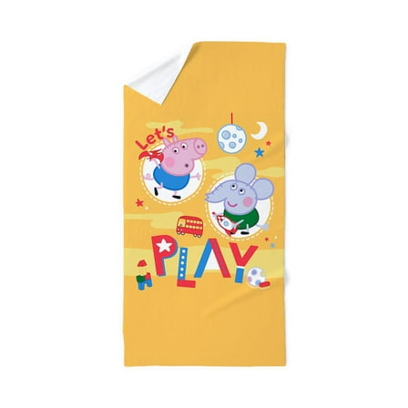 CafePress - Peppa Pig: Let's Play - Large Beach Towel, Soft 30"x60" Towel with Unique Design