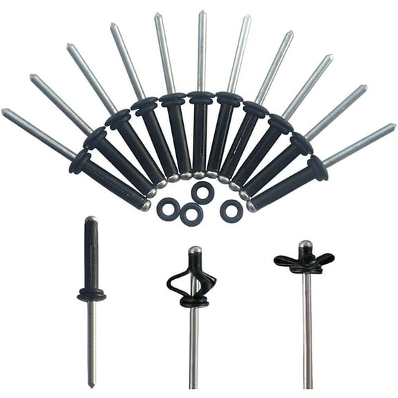 Black Tri-Grip Rivet with O Rings (20 Count)