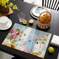 thumbnail image 3 of Easter Bunny Placemats Set of 4, Spring Watercolor Eggs Flower Wood Grain Placemats for Dining Table, Place Mats for Kitchen Tabletop, Waterproof Wipeable Dining Table Mats Set, 3 of 9