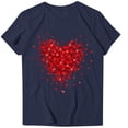 thumbnail image 2 of TIMIFIS Hauts à Manches Courtes pour la Saint-Valentin pour Femmes Mode Décontractée Col Rond Imprimé Cœur d'Amour T-Shirt d'Été Ample Col Rond, 2 of 4