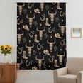 thumbnail image 2 of Black Cow Skull Sheer Curtains 54 Inches Long, Southwestern Vintage Cowboy Boots Light Filering Curtains, Breathable Simi Curtain Privacy Drapes for Kitchen Bathroom Small Window Treatment, 2 of 9