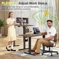 thumbnail image 3 of Furmax Electric Standing Desk, 45 x 24 Inches Sit Stand up Desk, Sit Stand Height Adjustable Home Office Desk with 4 Height Position Memory - with Splice Board (Rustic Brown, 45), 3 of 7