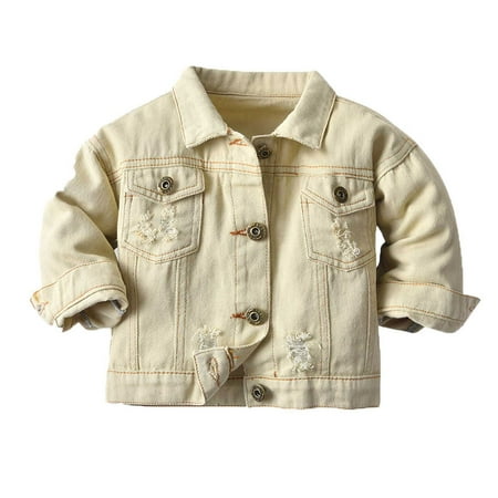 

Dezsed Toddler Boys Girls Basic Denim Jacket Clearance Fashion Kids Coat Boys Girls Thick Coat Denim Tie-dye Jacket Clothes Children s Jacket 5-6 Years Beige