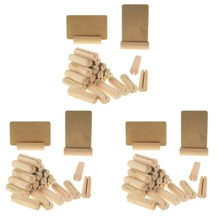 

240Pcs Wood Pile Name Place Card Photo Holders Stump Table Number Clip Stand Wedding Party Dinner Table Decor with Card