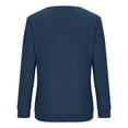 thumbnail image 5 of Idoravan Long Sleeve Shirts for Women,Ladies, Fashion Women Long Sleeve Comfortable Breathable Round--Neck Shirt Tops Navy M, 5 of 8