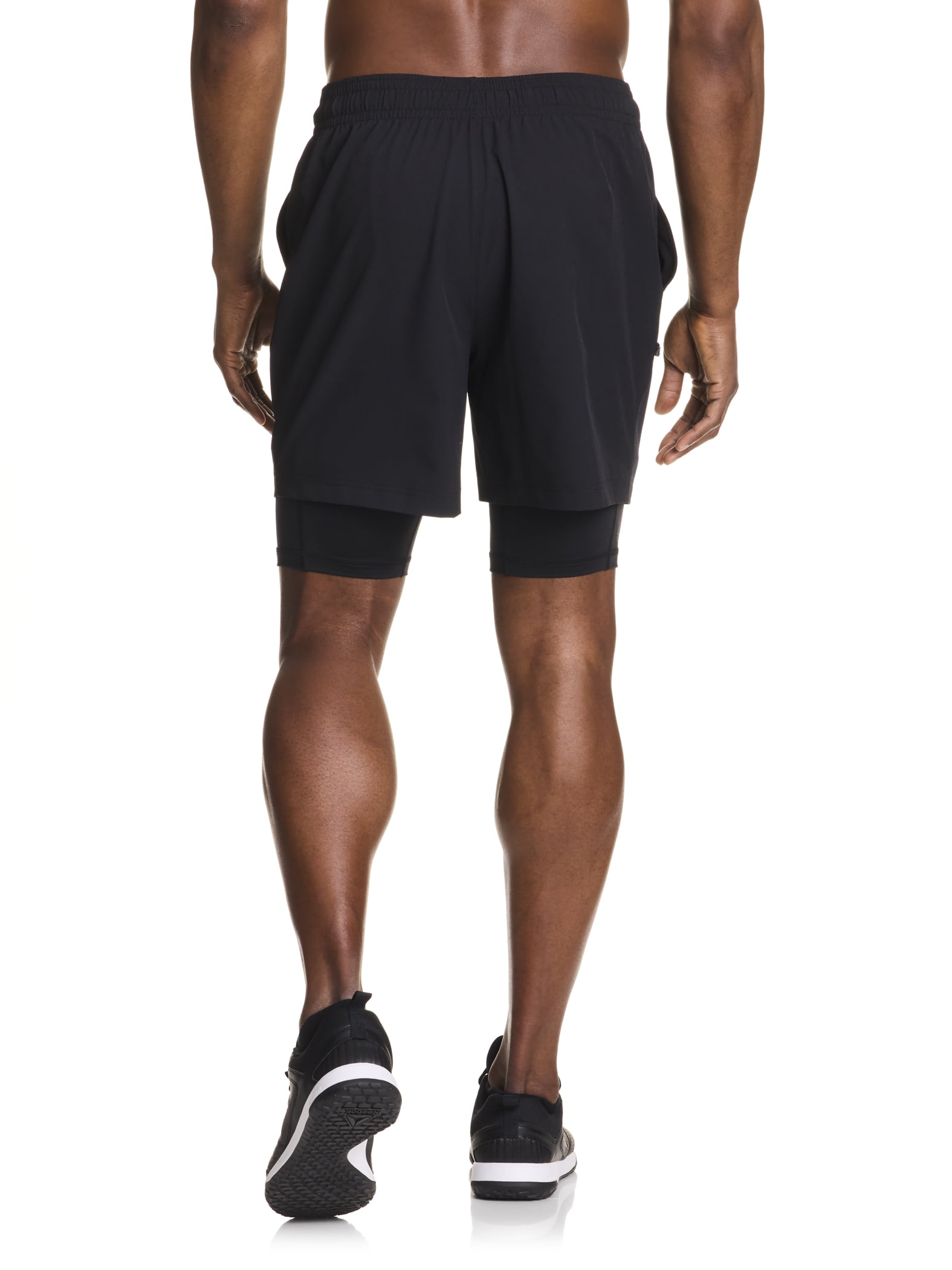 Reebok Men's and Big Men's Power Up 2-in-1 Woven Shorts (6" Inner, 9" Outer Inseam), Sizes XS-3XL