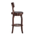 thumbnail image 3 of Weston Home McAllister 29" Swivel Wood Bar Stool, Brown Faux Leather, 3 of 6