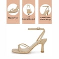 thumbnail image 4 of Women  Square Toe Kitten Heel Sandals   Ankle Strap Buckle Closure, Open Back Design, Open Toe Summer Dress Sandals, 4 of 4