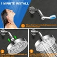 thumbnail image 7 of Shower Head, 6" High Pressure Rain Showerhead, Adjustable Chrome Rain Shower Heads with Durable Nozzles, 7 of 7