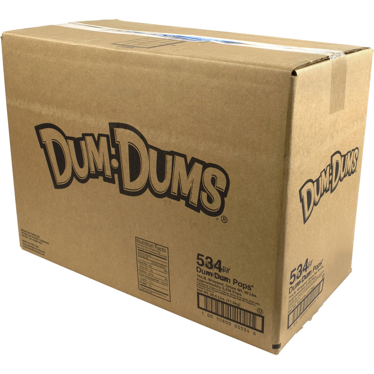 Dum Dum Lollipops Candy, 534 count, 30 lbs by
