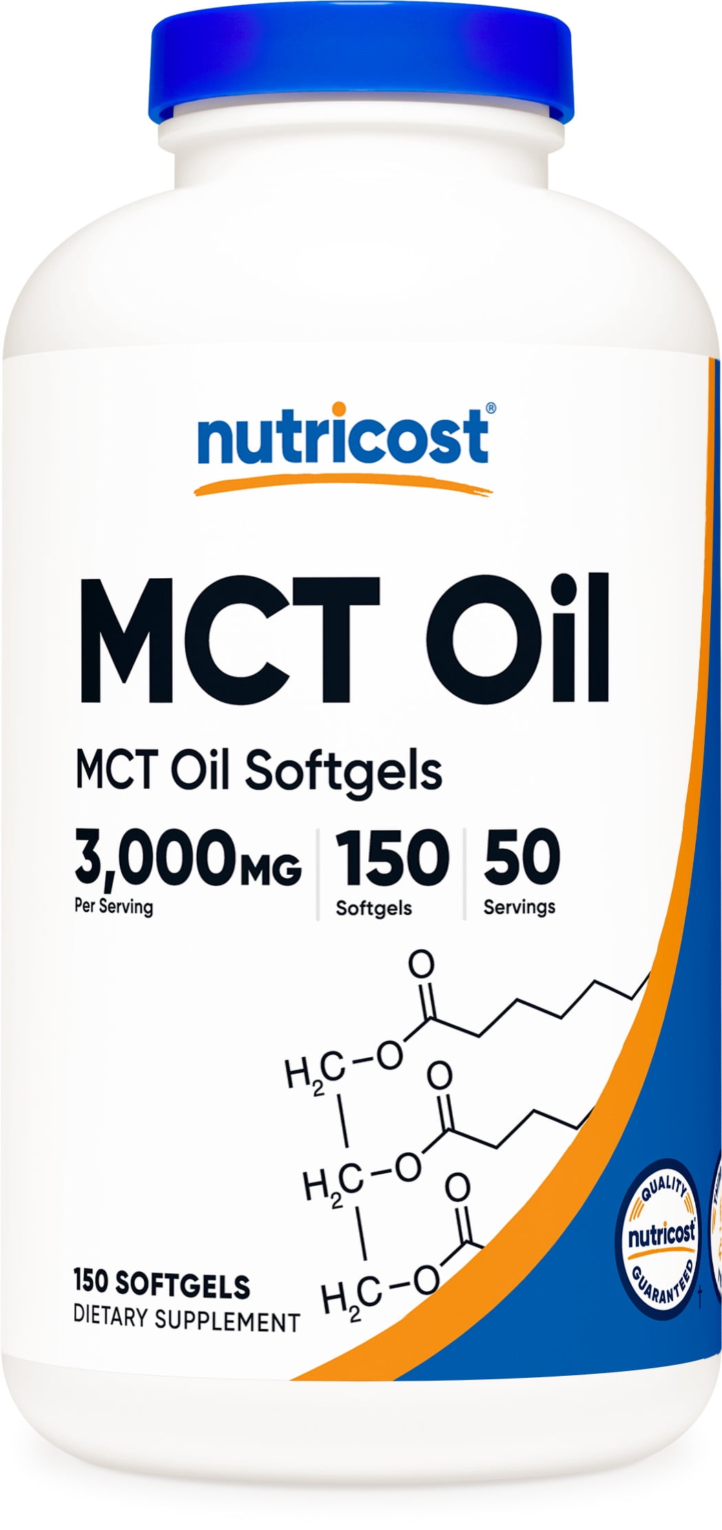 Nutricost MCT Oil Softgels Supplement 3000mg Per Serving, 50 Servings, 1000mg Per Softgel, 150 Softgels