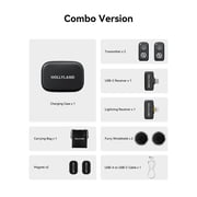 LARK A1 Combo Wireless Microphone System with USB-C RX, Lightning RX, Charging Case (Space Gray)
