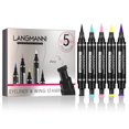 thumbnail image 1 of Eyeliner Stamp,Dual Ended Waterproof Liquid Eye Liner Pen, 5 Color Winged Eyeliner Stamps Set, for All Eye Shapes Winged Eyeliner Stamp, Perfect Wing Cat Eye Liner Set, 1 of 7