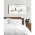 thumbnail image 5 of SHENIFY Always Kiss Me Goodnight Sign Bedroom Wall Decor Minimalist farmhouse Wall Art Hanging Decoration 8x16in Natural Framed, 5 of 5