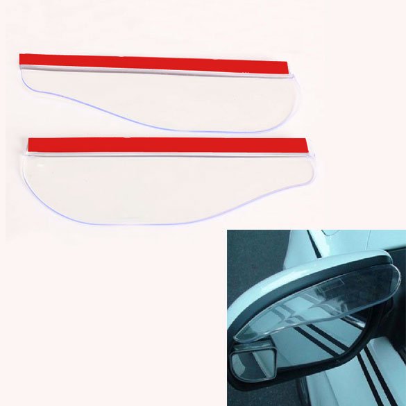 CARTTOU 2Pcs Flexible Anti Rain Guard Shade Auto Weatherstrip for Car Rear View Mirror New