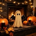 thumbnail image 4 of Vintage Distressed Wooden Ghost Tabletop Signs,4 Styles Standing Ghost Wood Cutout Ornaments,Farmhouse Halloween Tiered Tray Home Decor, 4 of 4