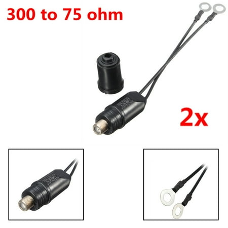 300 Ohm Tv 2PCS TV Antenna Outdoor Balun 300-75 Ohm Matching Transformer UHF/VHF/FM US NEW MATCC ()