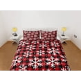 thumbnail image 2 of A cuadros rojos de Navidad Edredón Set Colcha, Dormitorio Ropa de cama con funda de almohada, 2 of 4