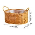 thumbnail image 3 of TopLLC Imitation Rattan Flower Basket Woven Flower Pot Double Ear Oval Storage Basket Flower Arrangement Gift Basket Home Storage Weaved storage basket, 3 of 6