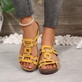 thumbnail image 4 of Womens Sandals Comfortable Casual Solid Color Fish Mouth Fashion Thick-soled Bottom Wedge Summer Style Summer Beach Sandals Dressy Vacation Essentials Slides, 4 of 9