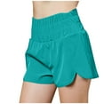 thumbnail image 3 of HVOBTTY Summer Women's Casual High Waisted Fake 2 Piece Sports Fitness Running Lightweight Side Slit Shorts Mint Green, L, 3 of 5