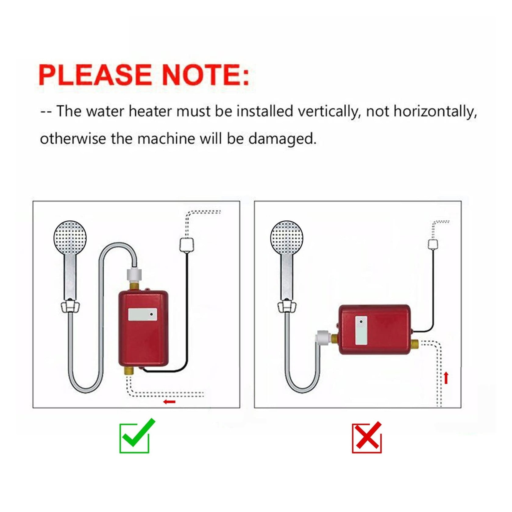 Tankless Water Heater,3000W Portable Mini Instant Electric Hot Water Heater System For Household Indoor Bathroom Kitchen Washing ,Safety Protections