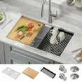 thumbnail image 2 of KRAUS Kore 30” Undermount Workstation 16 Gauge Stainless Steel Double Bowl Kitchen Sink with Accessories, 2 of 7