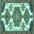 thumbnail image 1 of Ahgly Company Indoor Square Persian Turquoise Blue Traditional Area Rugs, 7' Square, 1 of 4