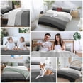 thumbnail image 5 of 3 Piece Black Grey Ombre Duvet Cover Set Queen Size,Microfiber Comforter/Quilt Cover with Corner Ties and 2 Pillowcases,Modern Abstract Art Farmhouse Striped All Season Bedding with Zipper Closure, 5 of 8