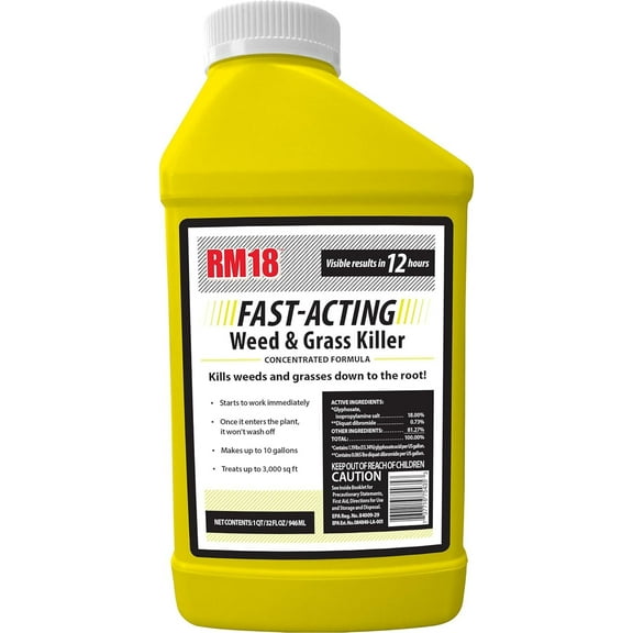 Fast-Acting Weed & Grass Killer Herbicide, 32-ounce