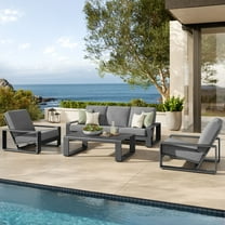 Modway Lirienne 4-Piece Outdoor Patio Aluminum Furniture Set in Light Gray by Modway