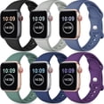thumbnail image 1 of [Paquete de 6] Compatible con correas de Apple Watch de 45 mm, 44 mm, 42 mm, 41 mm, 40 mm y 38 mm, pulseras deportivas de silicona suave, correa de repuesto compatible con Iwatch Seri, 1 of 5