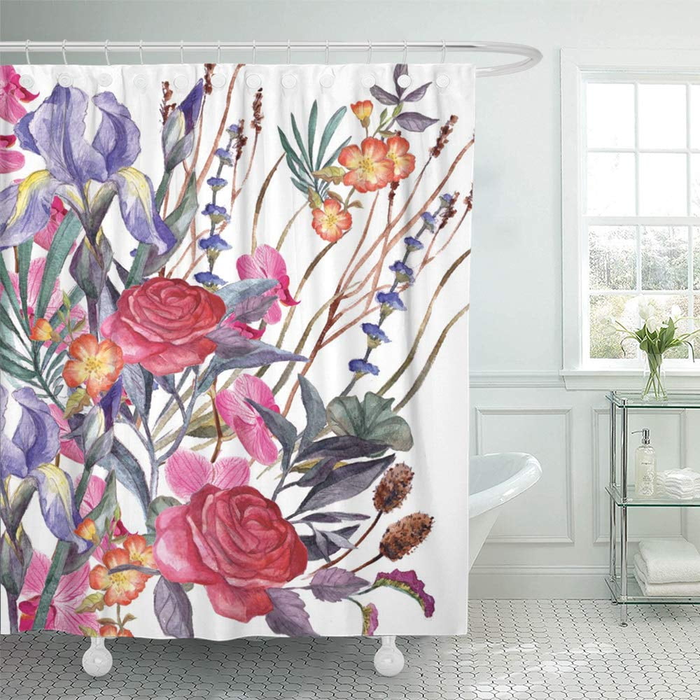 KSADK Vintage Beutifull Watercolor Flower Branch Floral Bird Drawing