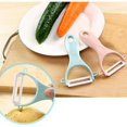 thumbnail image 4 of Pelador de frutas, pelador de cerámica, peladores de cuchillas de cerámica para frutas, patatas, verduras afiladas, juego de 2-rosa/azul, 4 of 5