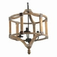 thumbnail image 3 of Table Lamp 3 - Light Wood Drum Chandelier, Hanging Light Fixture with Adjustable Chain for Kitchen Dining Room Foyer Entryway, Bulb Not Included,Bedroom Lamp, 3 of 12