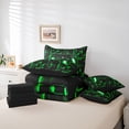 thumbnail image 5 of Gaming Twin Bedding Sets 7 Pieces, Black Reversible, Neon Green Grid Bed in a Bag, 5 of 5