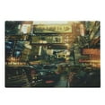 thumbnail image 1 of Landscape Cutting Board, Cityscape of a Metropolitan Colorful Traffic Jam Crowded Image Photograph Print, Decorative Tempered Glass Cutting and Serving Board, Large Size, Multicolor, by Ambesonne, 1 of 1