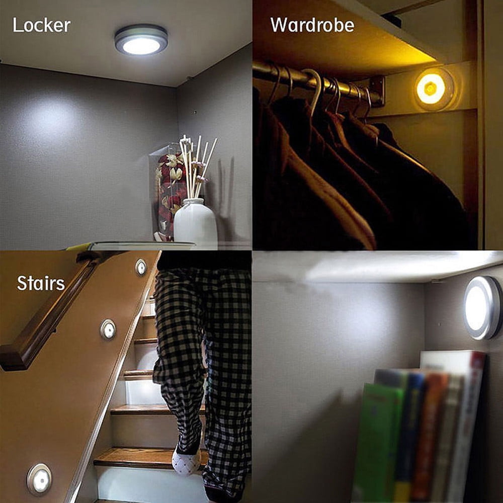 Hopedone LED Closet Light, 10 LED Battery Operated Motion Sensor Light Indoor Stick-On Anywhere Magnetic Safe Lights Under Cabinet Night Light Bar for - 2