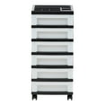 IRIS USA 6Drawer Storage Cart with Organizer Top, Black