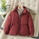 thumbnail image 1 of Chaqueta de plumón y algodón de moda para mujer, chaqueta holgada de cuello alto pequeño para estudiantes, 1 of 6