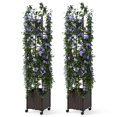 thumbnail image 1 of Gymax 2 Pcs Bac de Jardin Surélevé de 87 Pieds' de Hauteur avec Bac à Plantes, Roues Verrouillables, Intérieur Extérieur, 1 of 10
