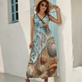thumbnail image 2 of Beach Seashell Starfish Art Sleeveless Dress Women's Summer Suit Dresses for Women 2025 Luxury Party Dress, 2 of 7
