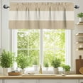 thumbnail image 2 of Country Retro Valances for Windows, 42 x 12in, Vintage Linen Texture Rod Pocket Kitchen Valance Curtain Light Filtering Window Treatments for Living Room Bedroom, 1 Panel, 2 of 7
