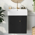 thumbnail image 3 of OUDOSPRS Modern Floating Bathroom Vanity with Ceramic Basin, 21.6 Inch, Right Side Storage, Perfect for Small Bathrooms, 3 of 9