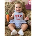 thumbnail image 6 of BemeyourBBs Infant Baby Girl First Birthday Crawfish Outfit Summer 1 Years Old Birthday Clothes Baby Striped Halter Ruffle Romper Lobster Embroidery Sleeveless Jumpsuit Bodysuit Playsuit, 6 of 9