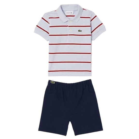 Lacoste Baby Stripe Natural Cotton Top & Bottom Set